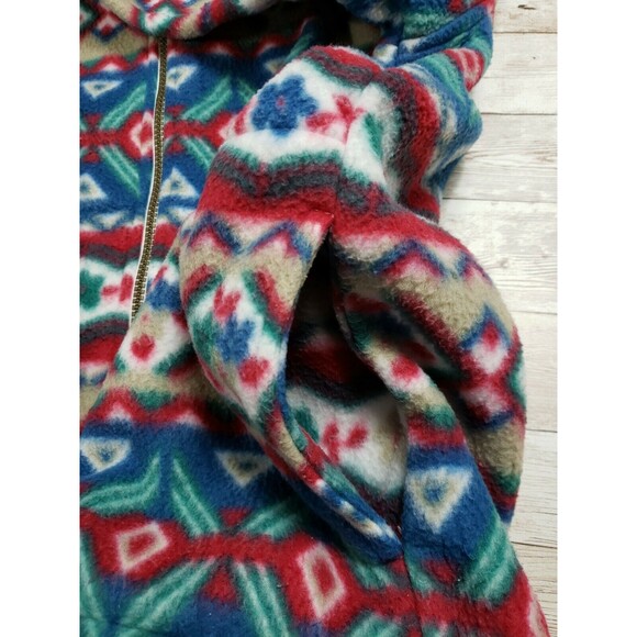Vtg Women's  Alfred Dunner Lg Zip Fleece Cardigan Multi-Color Pockets - Picture 8 of 10